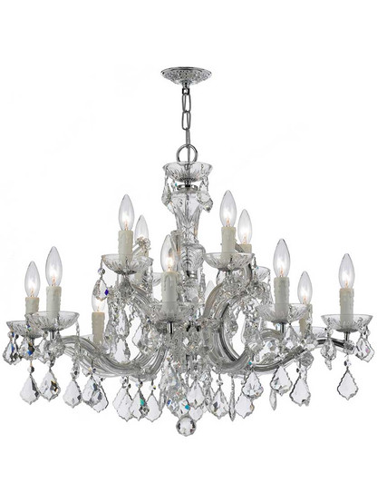 Maria Theresa Crystal 12 Light Chandelier in Polished Chrome.